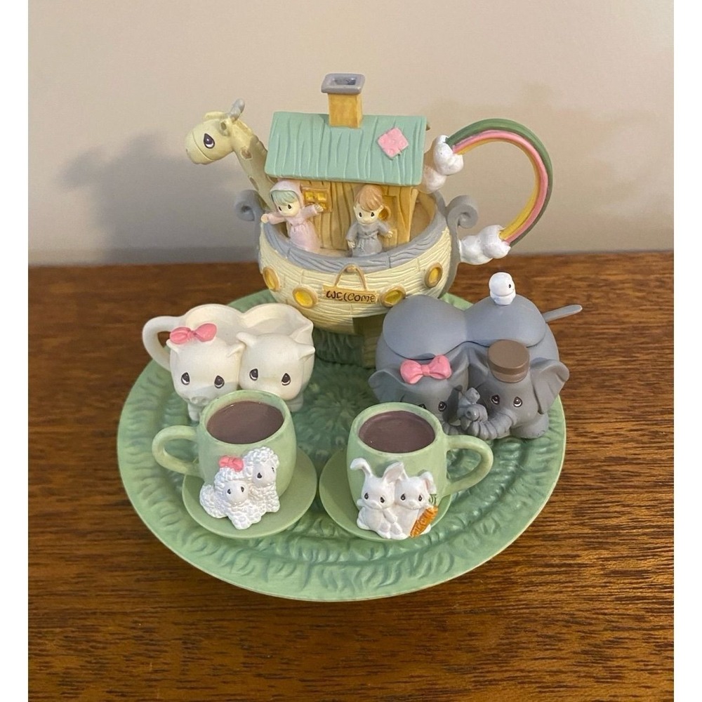 Vintage Precious Moments Noah's Ark Mini Tea Set 1996